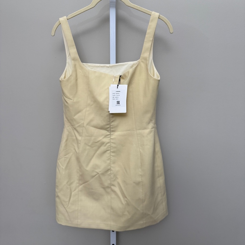 Milkwhite Mini Dress With Bows in Yellow size medium new with tags - Picture 6 of 8